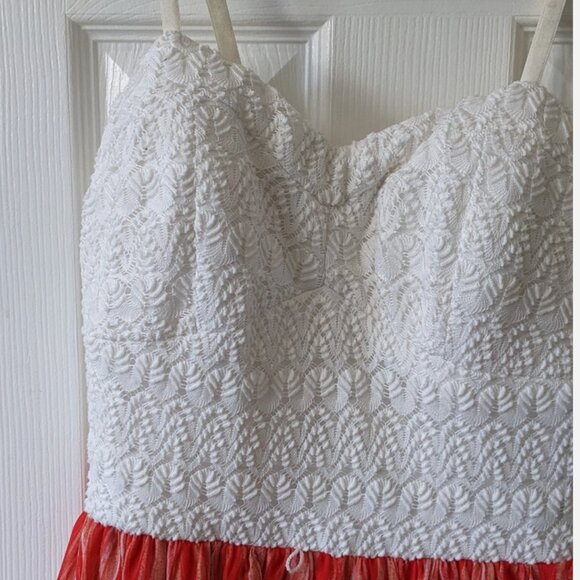 Lily Rose Maxi Dress boho Women Large ikat lace embroidered sleeveless bustier - Picture 2 of 7